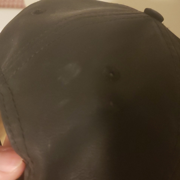 2for$10 black synthetic leather styled cap - Picture 4 of 4